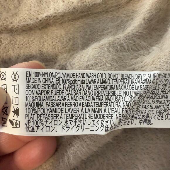 Forever 21 Cropped Sweater-Knit Wrap Top, Beige, L - Picture 5 of 6